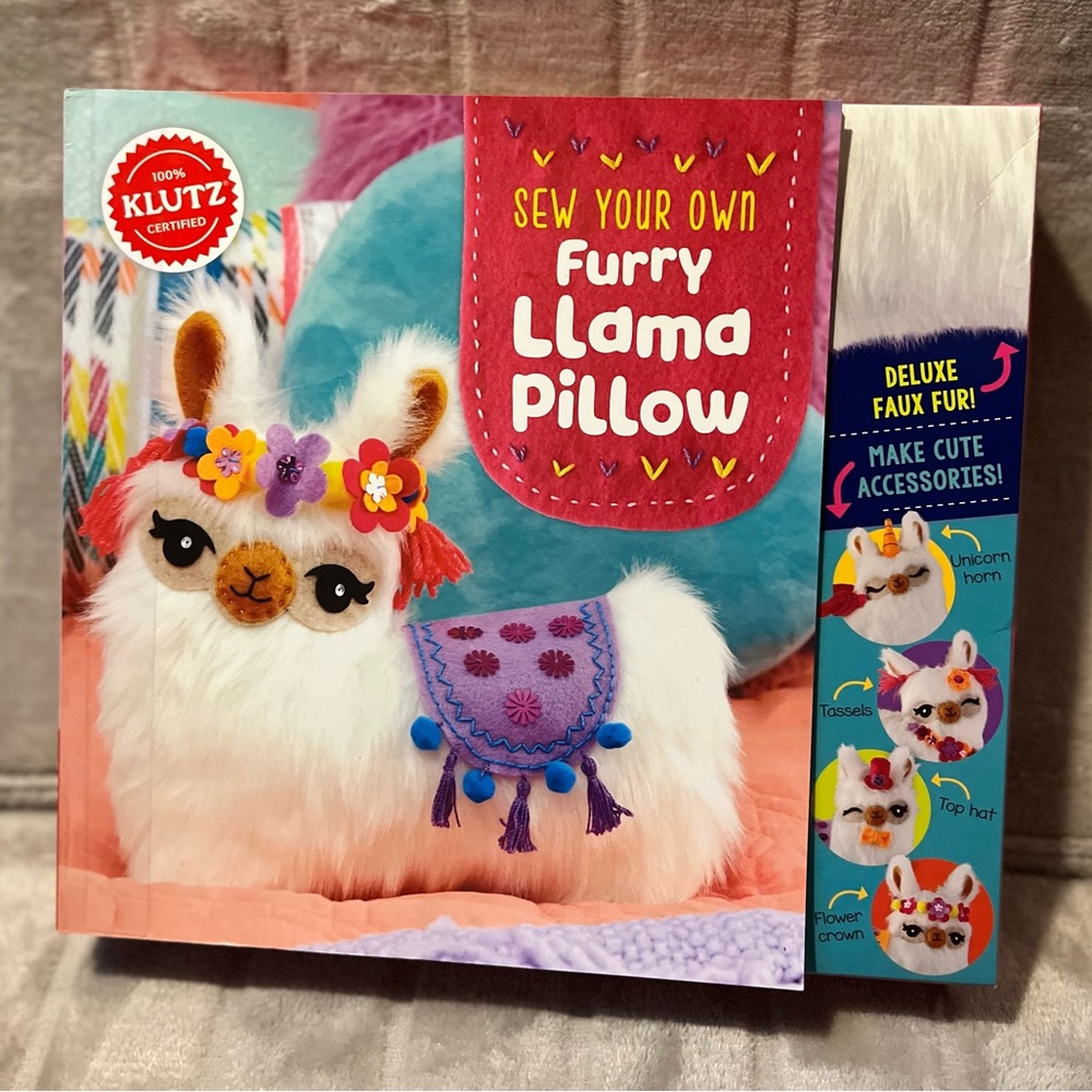 Klutz sew your own furry llama pillow NIB